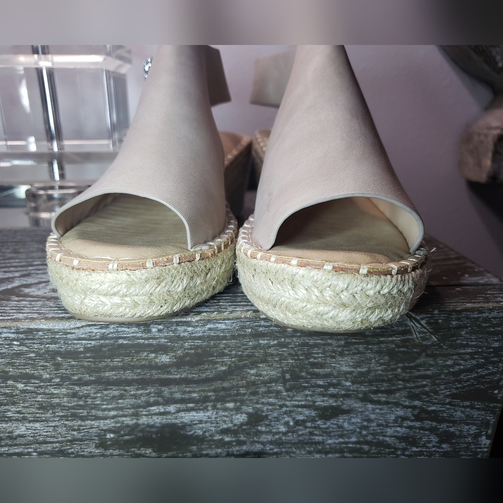 Catherine Malandrino Slingback Rhinestone Buckle Espadrille Platform Wedges - Picture 4 of 8